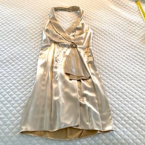 Platinum cocktail dress, backless. Size 8.